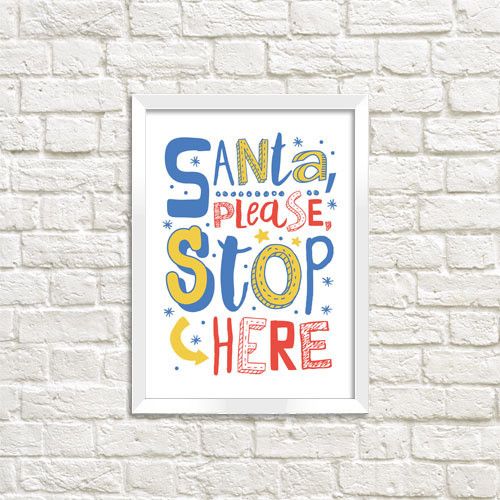 Постер в рамці Santa, please, stop here 30x42 см, A3 (WMT3_21NG005_WH)