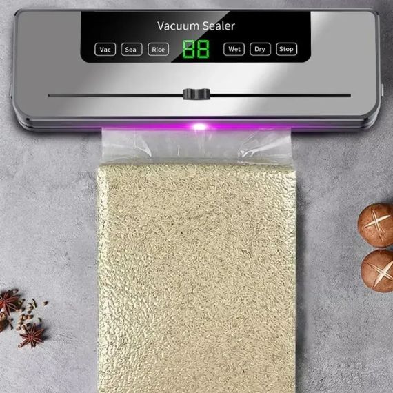 Вакуумный упаковщик для продуктов с LED-дисплеем и резаком, FKJ-5100 / Бытовой вакууматор / Машинка для вакуумной упаковки | Зображення 3