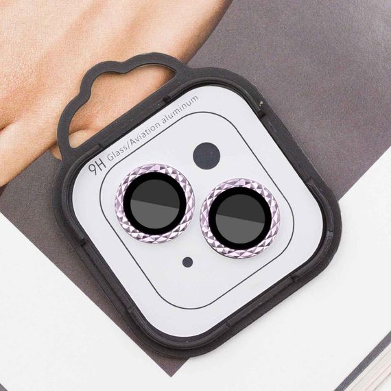 Захисне скло Metal Shine на камеру (в упак.) для Apple iPhone 15 (6.1") / 15 Plus (6.7") Рожевий / Pink | Зображення 1