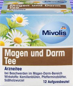 Травяной чай Mivolis Magen und Darm Tee для здоровья желудка и кишечника, 12 пакетиков