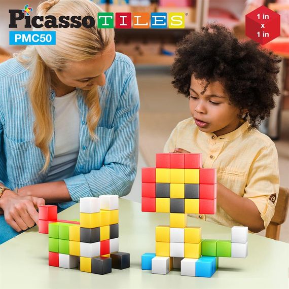 Конструктор магнітний BUILDING CUBES PMC50/23645 PICASSO TILES, 50 деталей, у коробці | Зображення 7