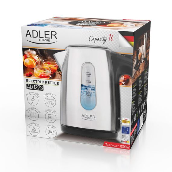 Електрочайник з нержавіючої сталі Adler AD 1273, 1 л, 1200 Вт | Зображення 8