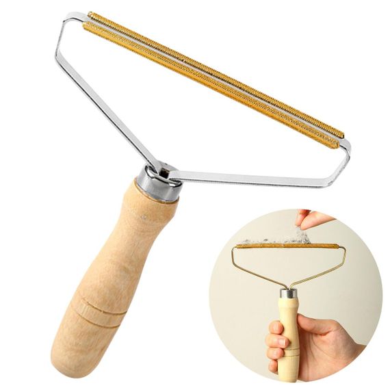 Щетка скребок для чистки одежды от шерсти, 17,5x13,5см / Двусторонняя щетка-бритва для удаления катышков с