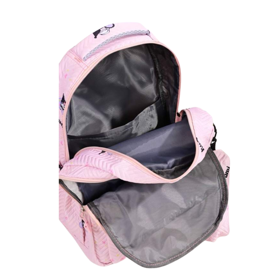 Рюкзак з пеналом для дівчаток плащівка рожевий з котиками 45х30х10см | Зображення 1