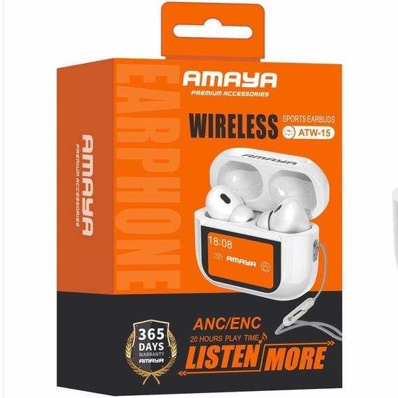 Бездротові TWS навушники Amaya ATW-15 ANC+ENC White | Зображення 1