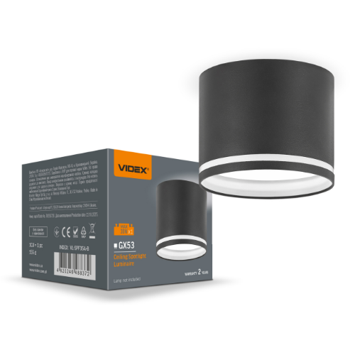 Світильник VIDEX під лампу GX53 накладний Чорний (VL-SPF35A-B) (40шт/ящ)