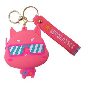 Кошелек-монетница, силиконовый, "Котик", розовый