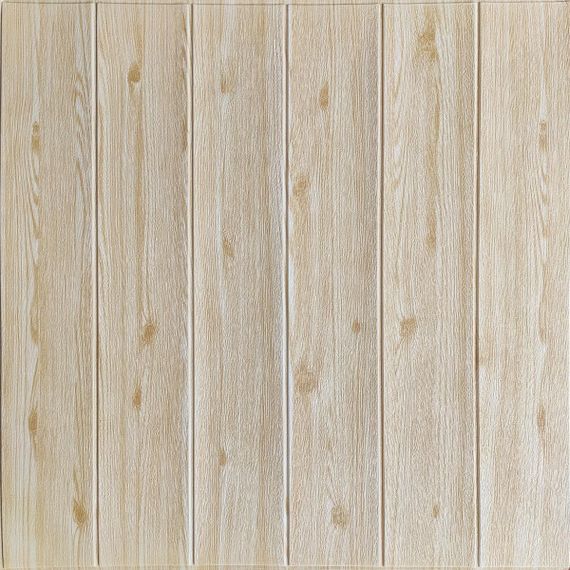 Самоклеюча 3D панель дерево світлий беж 700x700x4мм SW-00001376