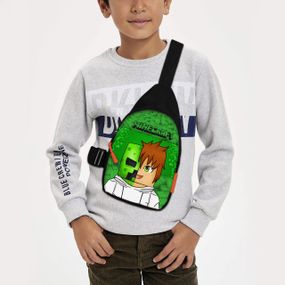 Сумка через плече дитяча Minecraft Кріпер 29х17 см сумка слінг для хлопчика (02082)