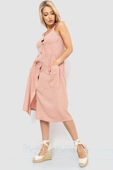 Сарафан повседневный однотонный, цвет пудровый, размер XS-S FA_007440 | Зображення 2