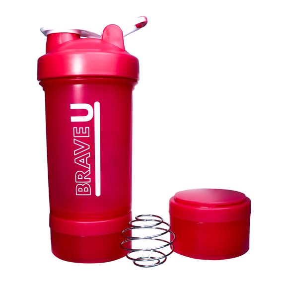 Shaker with containers 3 in 1 - 600ml (Pink)