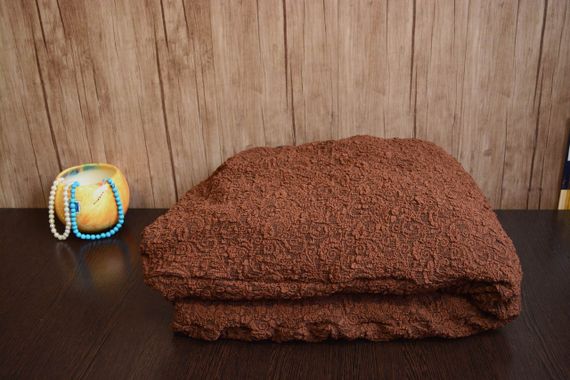 Жакардовий чохол на диван + 2 крісла зі спідницею Коричневий | Зображення 1