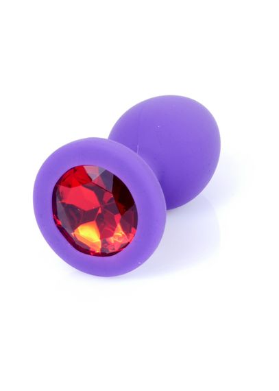 Анальна пробка - Jewellery Silicone Purple Plug S Red | Зображення 3