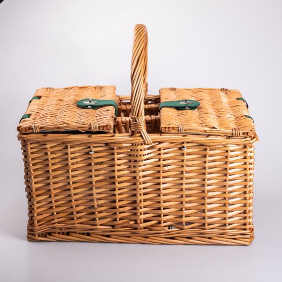 Кошик плетений для пікніка з посудом на 4 персони 48х33х43 см набір посуду туристичний для кемпінгу HP-ZQ-3 | Зображення 7