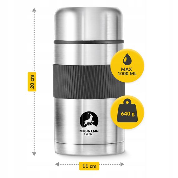 Термос для їжі Mountain Goat 1 л Silver (P-5907739315809) | Зображення 7