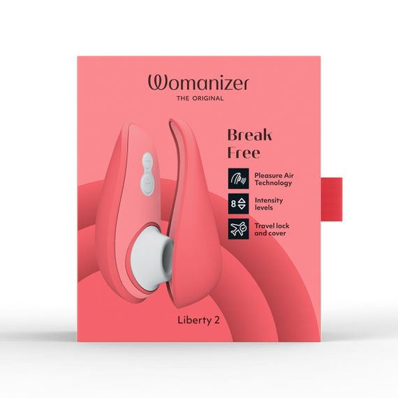 Вакуумный клиторальный стимулятор Womanizer Liberty 2 Vibrant Rose, 8 режимов, магнитная крышечка | Зображення 9