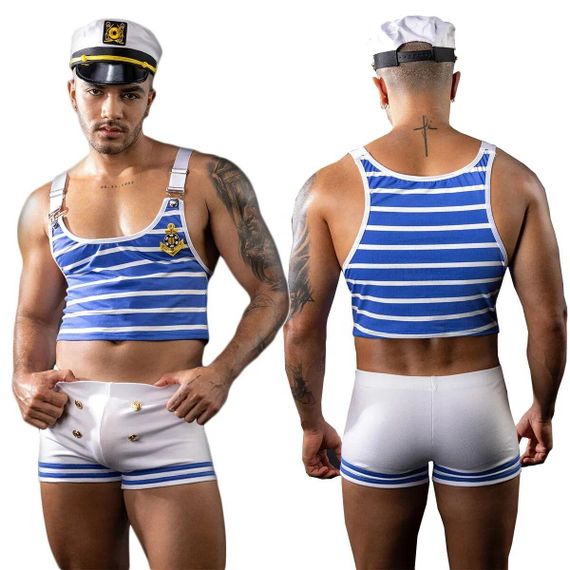 Еротичний костюм моряка JSY «Милашка Нік» One Size, топ, шорти, кепка sexstyle