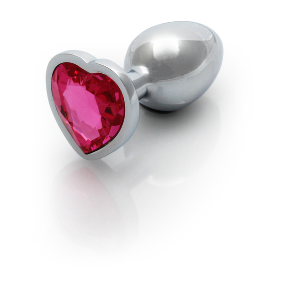 Анальна пробка - Ouch! Metal Butt Plug Small Silver/Rubellite Pink Sex Aura | Зображення 1