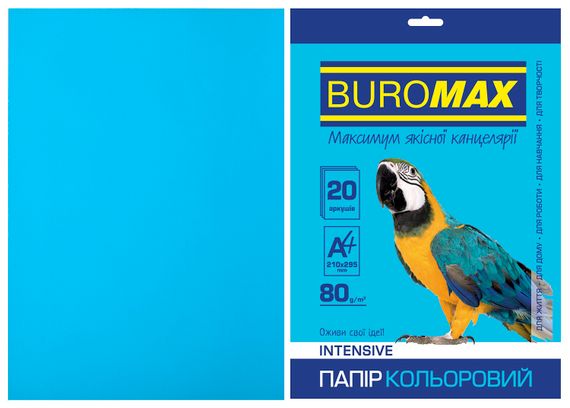 Папір двосторонній INTENSIVE світло-синій, 20 л., А4, 80 г/м² BM.2721320-30 BUROMAX (4823078961891)