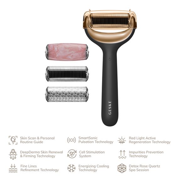 Ролер для голкової мезотерапії обличчя та тіла GESKE MicroNeedle Face&Body Roller 9в1 gray | Зображення 1