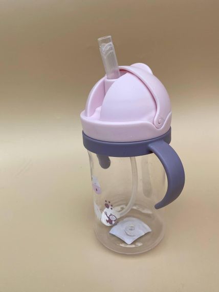 Поїльник непроливайка з трубочкою і грузиком рожевий жираф 350мл | Зображення 6