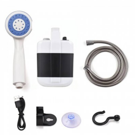 Переносний душ для кемпінгу та миття автомобіля душова система Portable Outdoor Shower з акумулятором і USB  знижка | Зображення 6
