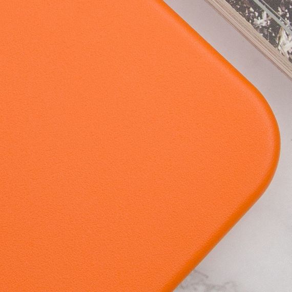 Кожаный чехол Leather Case (AAA) with MagSafe and Animation для Apple iPhone 14 Pro (6.1") Orange | Зображення 2
