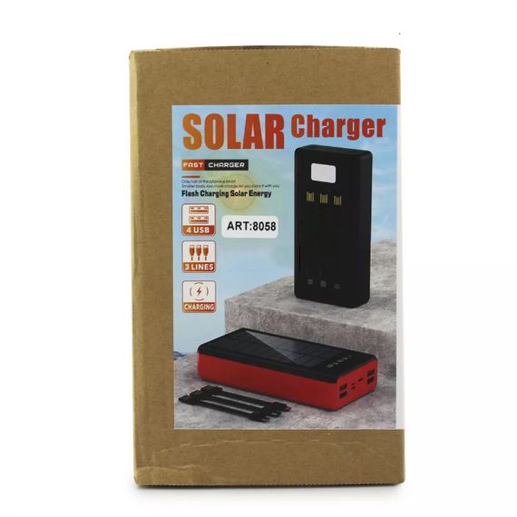 Портативная мобильная зарядка (Павербанк) POWER BANK PA-454 SOLAR 20000MAH | Зображення 1