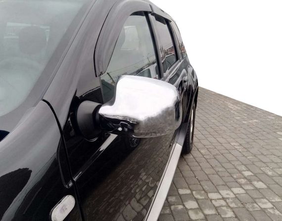 Хромированные Накладки на Зеркала (2 шт.) Carmos - Нержавеющая Сталь для Renault Sandero 2007-2013 гг
