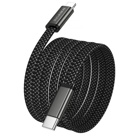 Дата кабель Borofone BX124 Peace Type-C to Lightning 30W (1m) Black | Зображення 5