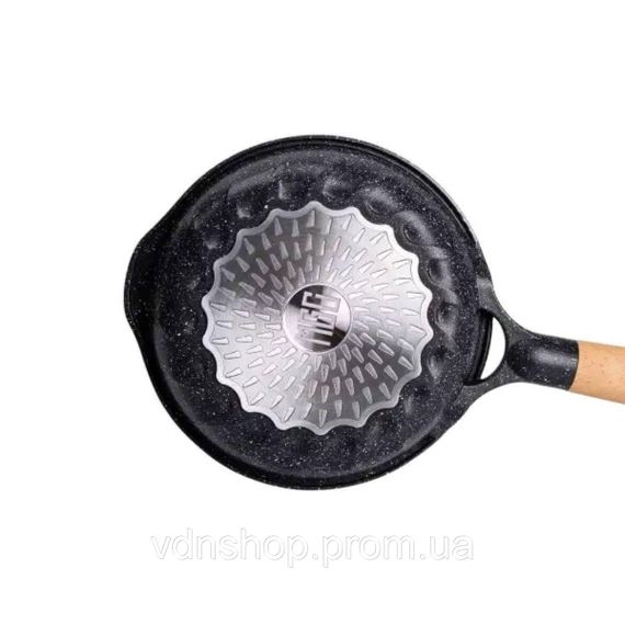 Мармурова алюмінієва сковорода з антипригарним покриттям 1 літр Ø 20 см з товстим дном MGC чорна HP-4-416B | Зображення 3