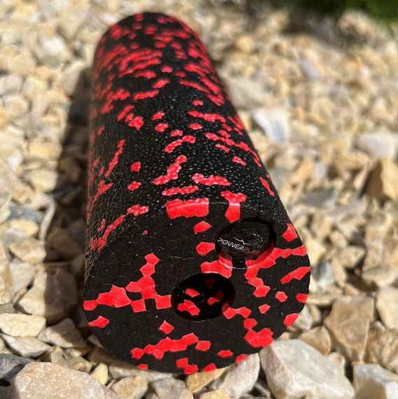 Массажный ролик (роллер) гладкий Паверплей PP-4346 Mini EPP Foam Roller Черно/Красный (15x5,3см.) | Зображення 3