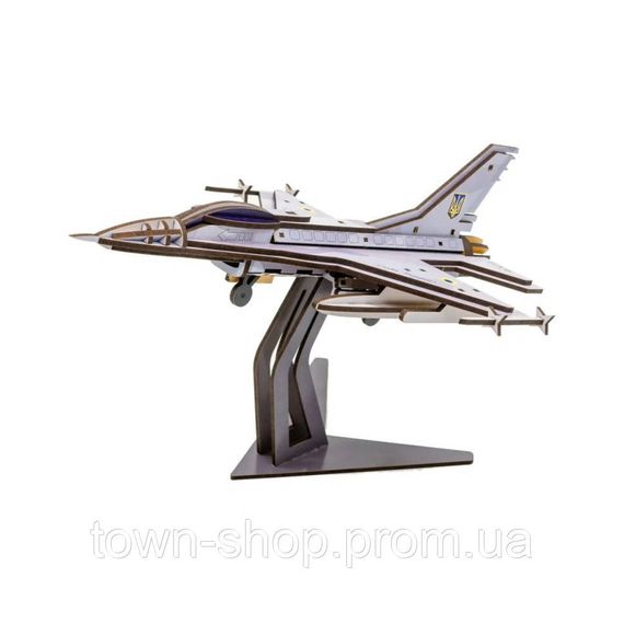Деревянный 3D конструктор "F16" Арт-26913, 79 деталей | Зображення 1