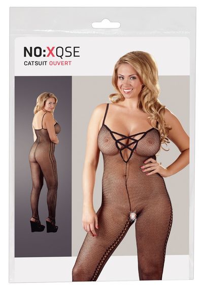 Бодистокинг - 2550059 NO:XQSE Net Catsuit Black - 2XL/3XL Sex Aura
