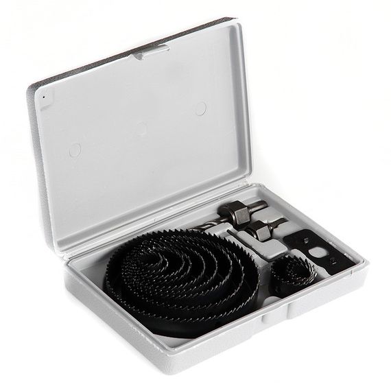 Набор кольцевых пил 16 предметов, глубина 25мм (19/22/25/28/38/44/51/64/76/89/102/127) APRO