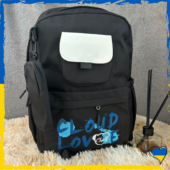 Рюкзак з плащівки чорний, рюкзак жіночий, чоловічий. Рюкзак вмісткий