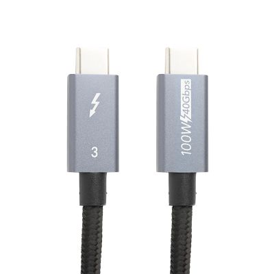 Дата кабель USB-C to USB-C 1.0m Thunderbolt 3 40Gbps, 100W, 20V/ 5A, 4K/ PowerPlant (CA913336) (CA913336)