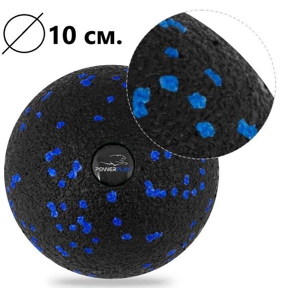 Набір для масажу та йоги PowerPlay PP_4093 EPP (3 м'ячики + валик масажер 15*5,3см.) Blue + резинка 7,5кг. | Зображення 5