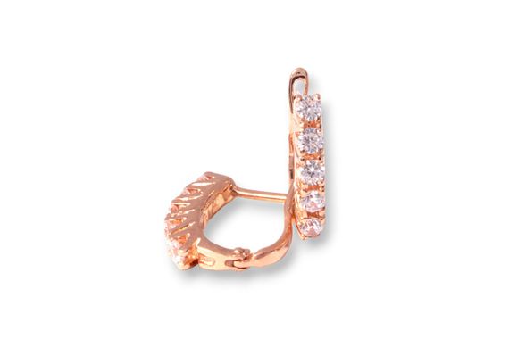 Золотые серьги с фианитами S-0350 | Зображення 2