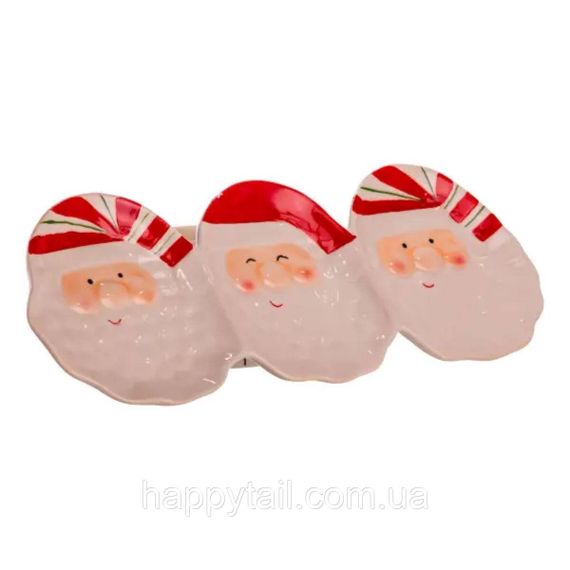 Блюдо сервировочное новогоднее для закусок Santa Claus 33.5×12.5 (см) из фарфора CR-1-33 | Зображення 1