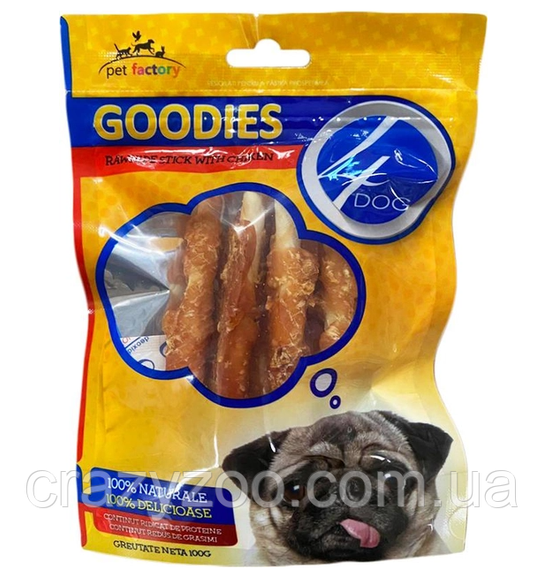 Лакомство для собак 4Dog GOODIES роллы из сырой кожи с курицей 100 г 5949060207811