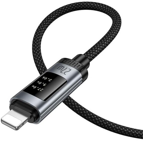 Дата кабель Hoco U148 Lord with display Type-C to Lightning 27W (1.2m) Black | Зображення 4