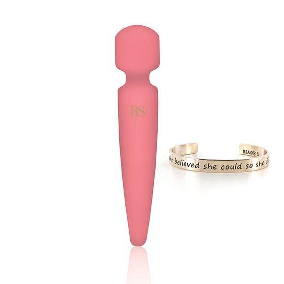 Вібромасажер Rianne S: Bella Mini Wand Coral, 10 режимів роботи, медичний силікон, подарункове паков Sex Aura