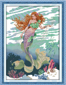 Набір для вишивання за нанесеною на канву схемою ""Mermaid (5)". AIDA 14CT printed 43*56 см
