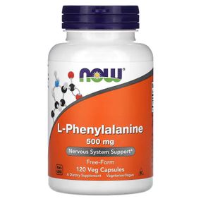 Амінокислота  L-фенілаланін NOW L-Phenylalanine, 500 mg, 120 Veg Capsules