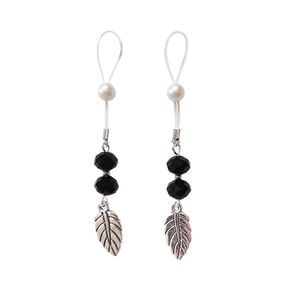 Сексуальні прикраси для сосків із листочком Art of Sex Nipple Jewelry Leaf, Чорний