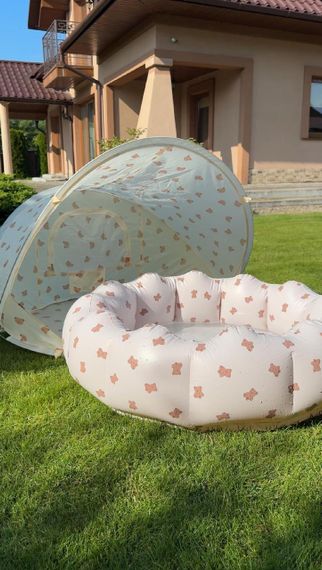 Дитячий надувний басейн Бежевий з ведмедиками | Зображення 6