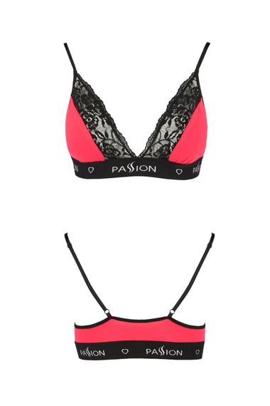 Еластичний топ із мереживом Passion PS001 TOP Червоно-чорний S | Зображення 4