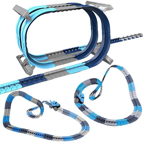 Інтерактивний трек з інерційною машинкою SHT 5510-9 Deluxe Edition Shark Trak (138pcs/1CAR) Blue