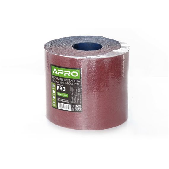 Бумага шлифовальная P80 рулон 200мм*50м (тканевая основа) APRO